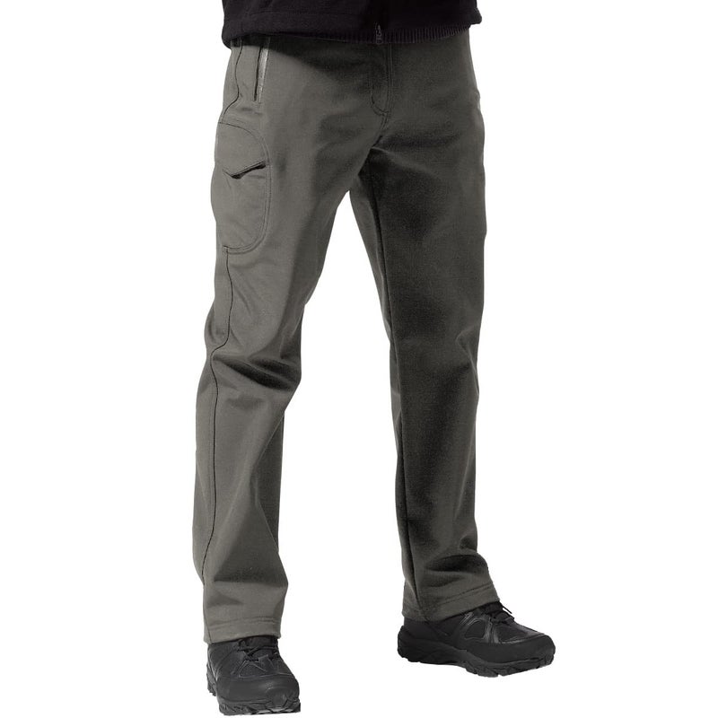 FREE SOLDIER Men's Outdoor Softshell Fleece Lined Cargo Pants Snow Ski Hiking Pants with Belt (Gray 40W x 32L) - Image 1